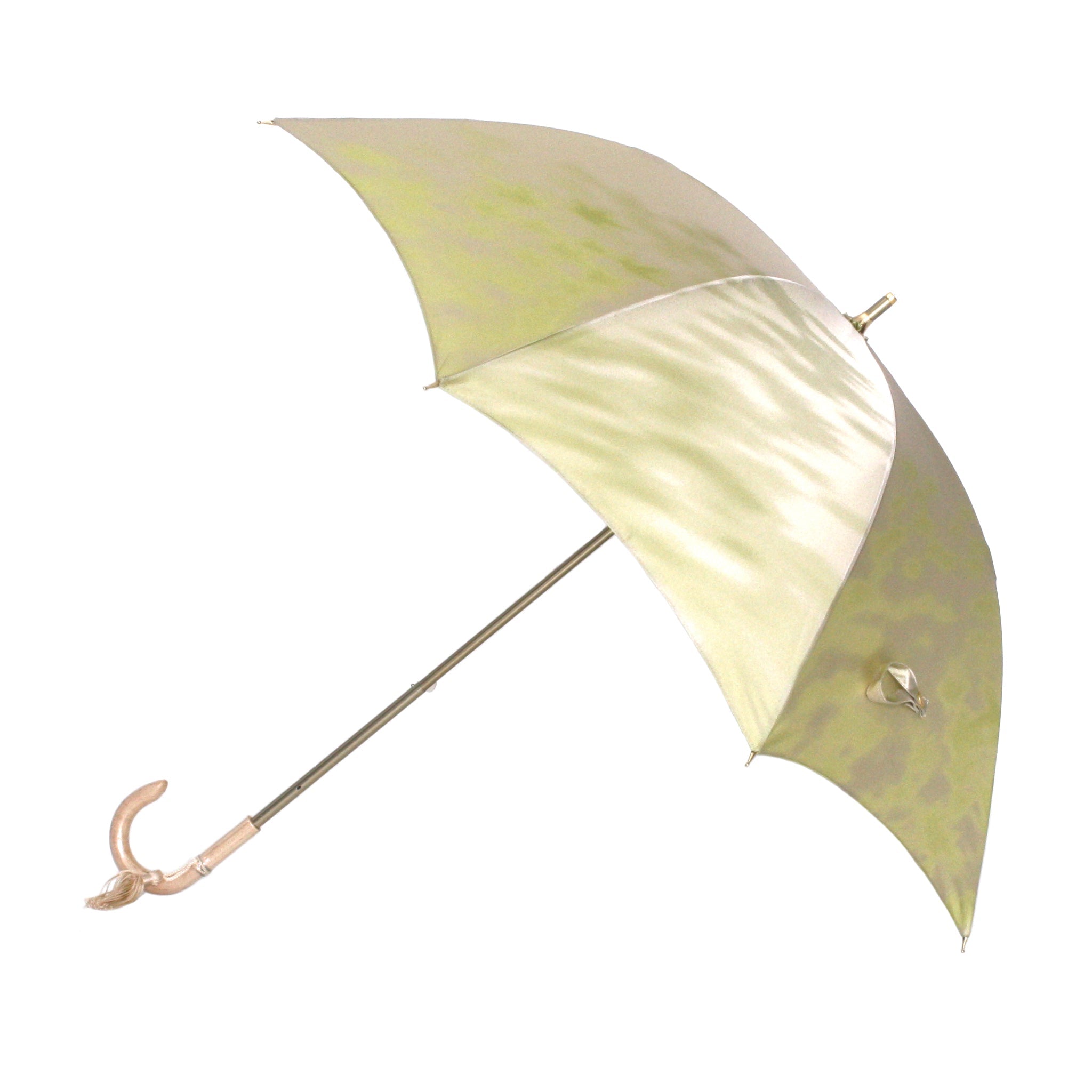 晴雨兼用 レディース こもれび カエデ ライトグリーン スライドショート傘