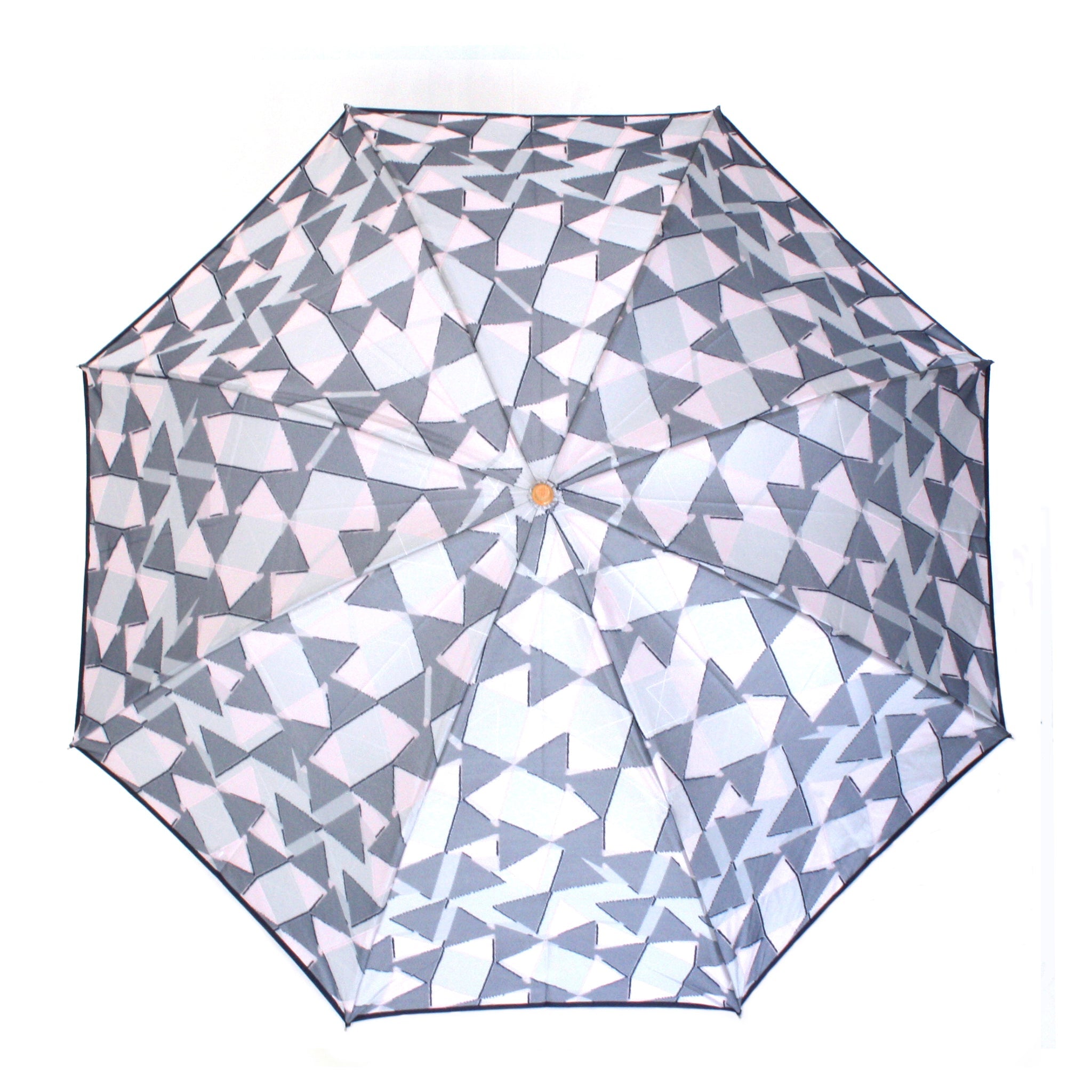 晴雨兼用 レディース fusion RIBBON グレー 折りたたみ傘