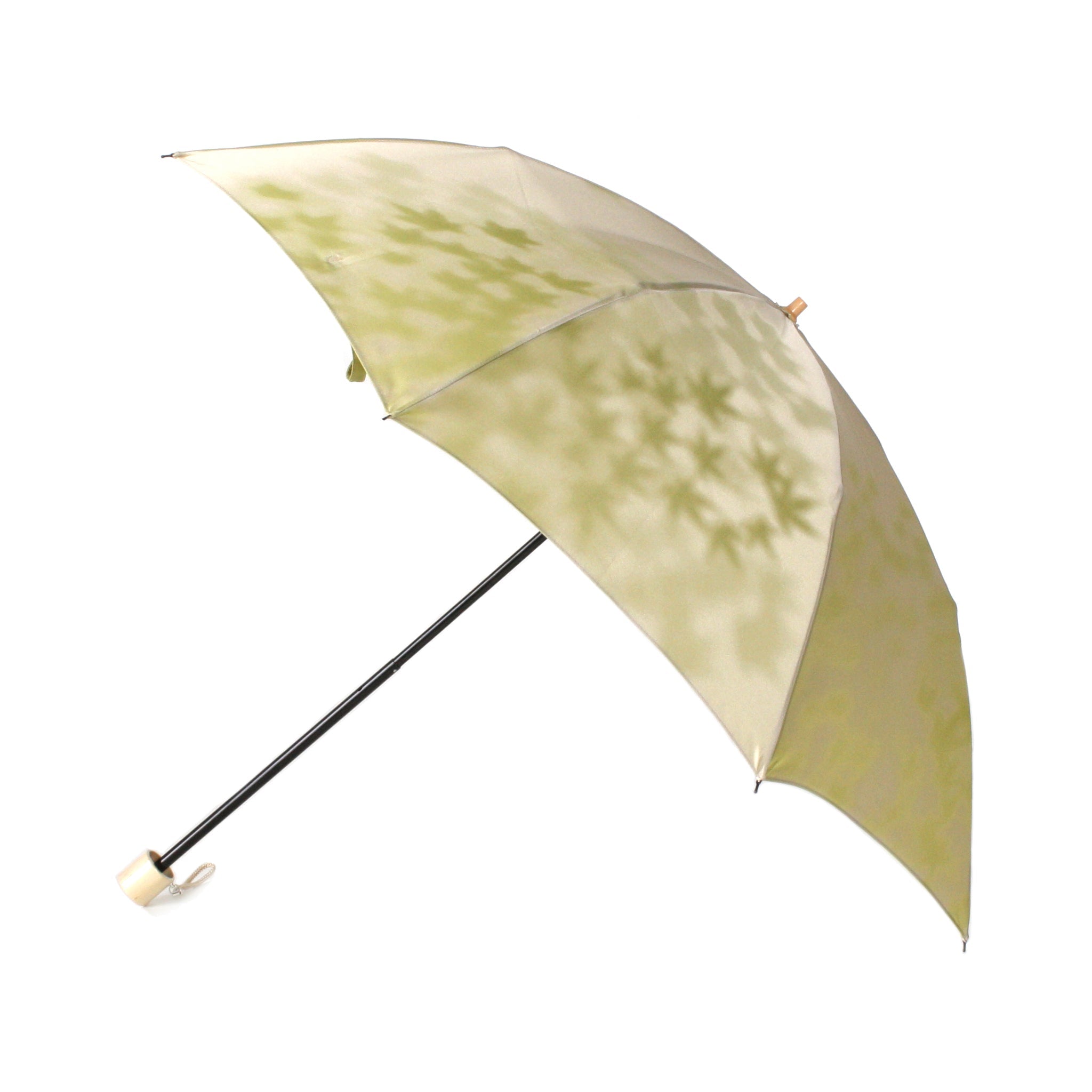 晴雨兼用 レディース こもれび カエデ ライトグリーン 折りたたみ傘