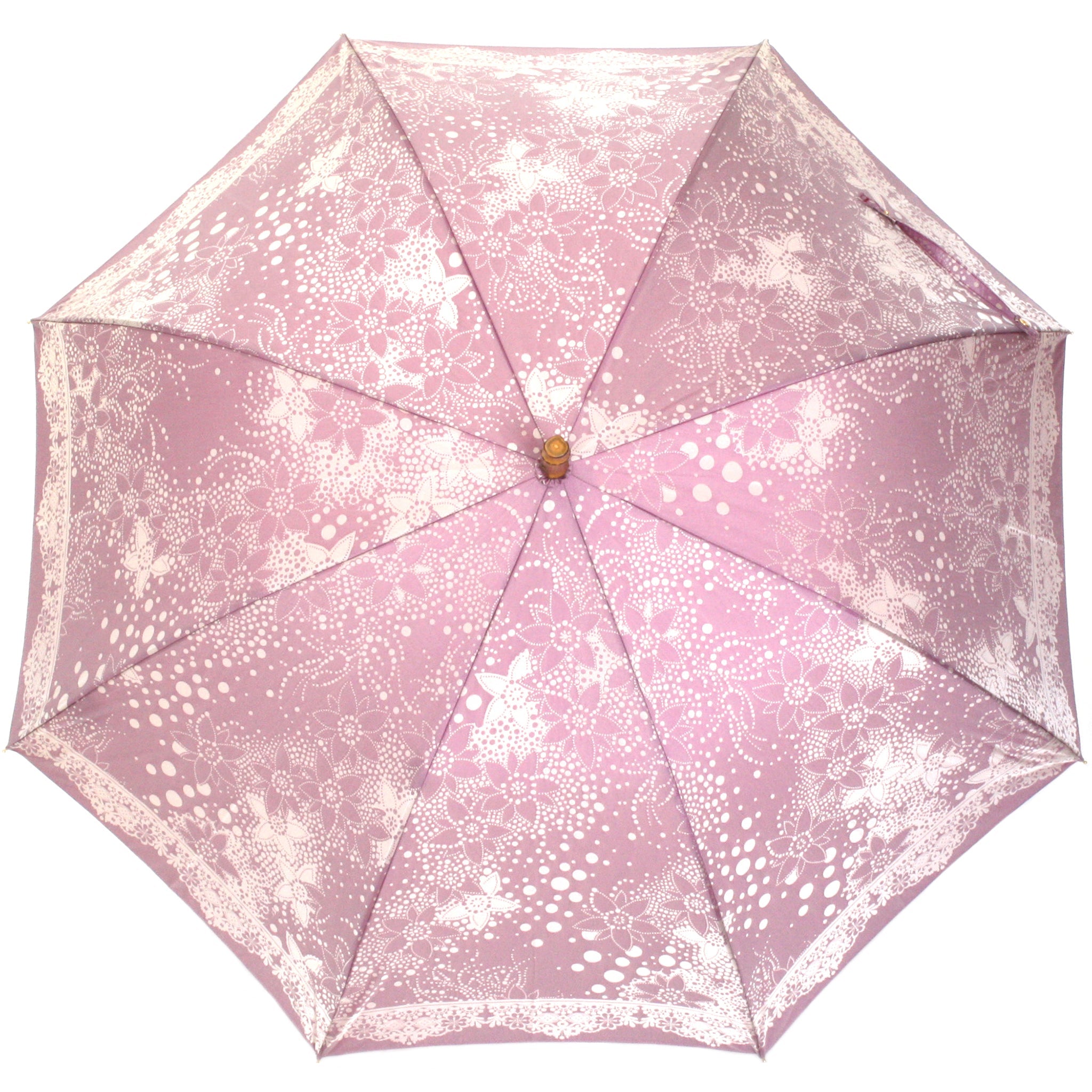 晴雨兼用 レディース kirie ドットフラワー アメジスト 長傘