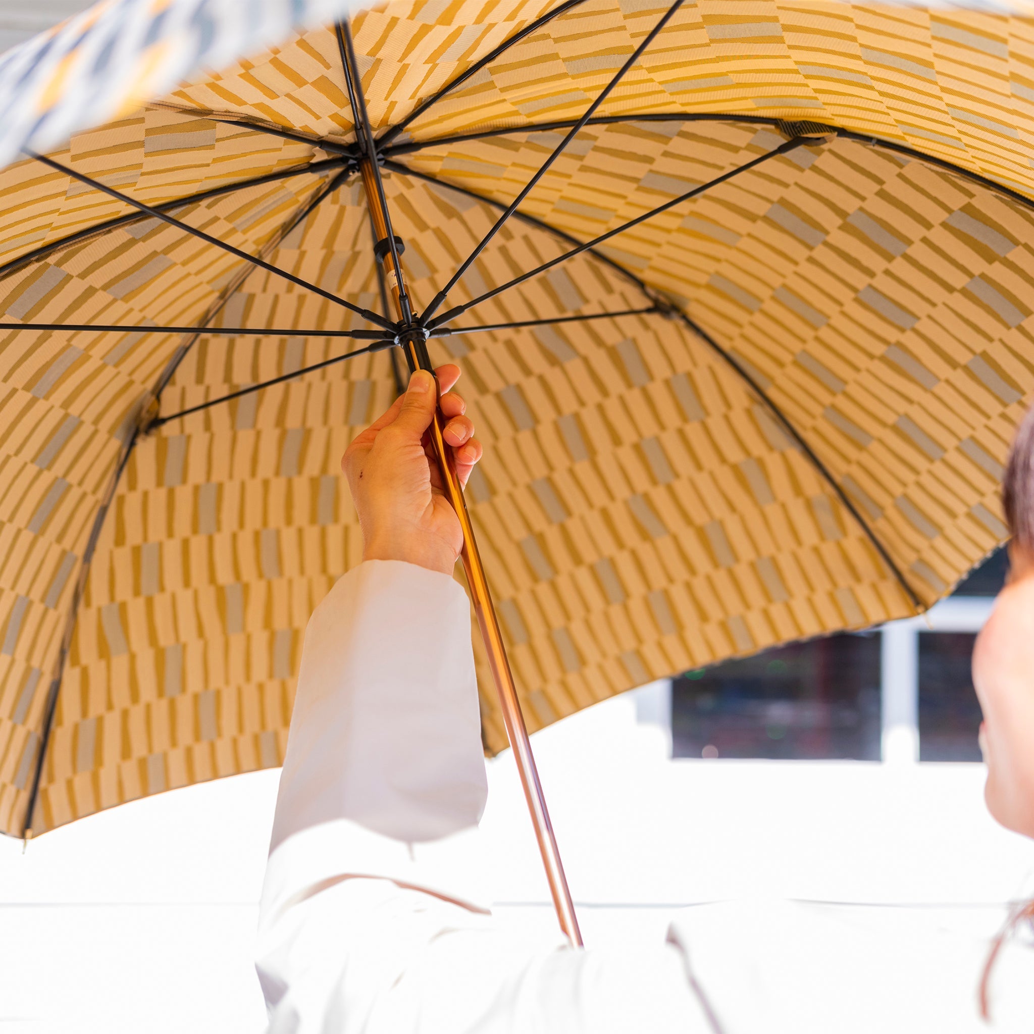 晴雨兼用 レディース ノルディック 大枝 カーキ 長傘