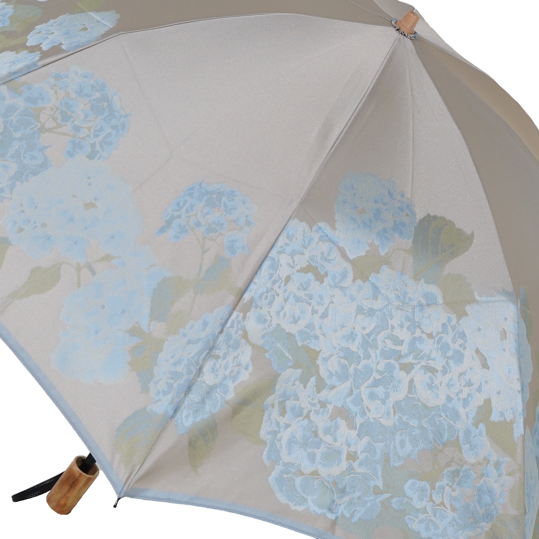 晴雨兼用 レディース 絵おり 紫陽花 ブルー 折りたたみ傘