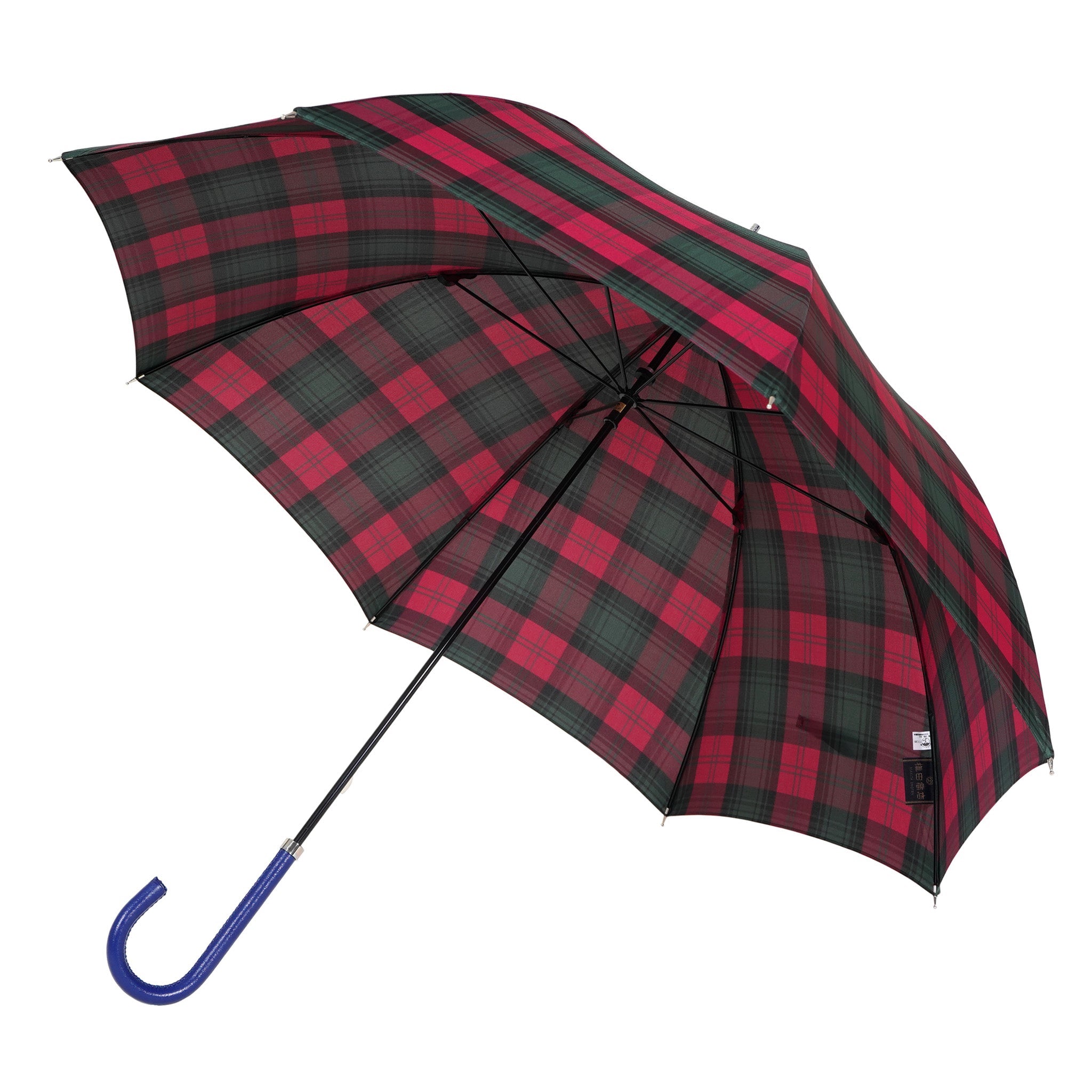 晴雨兼用 レディース レトロチェック タータンチェック② エンジ 長傘