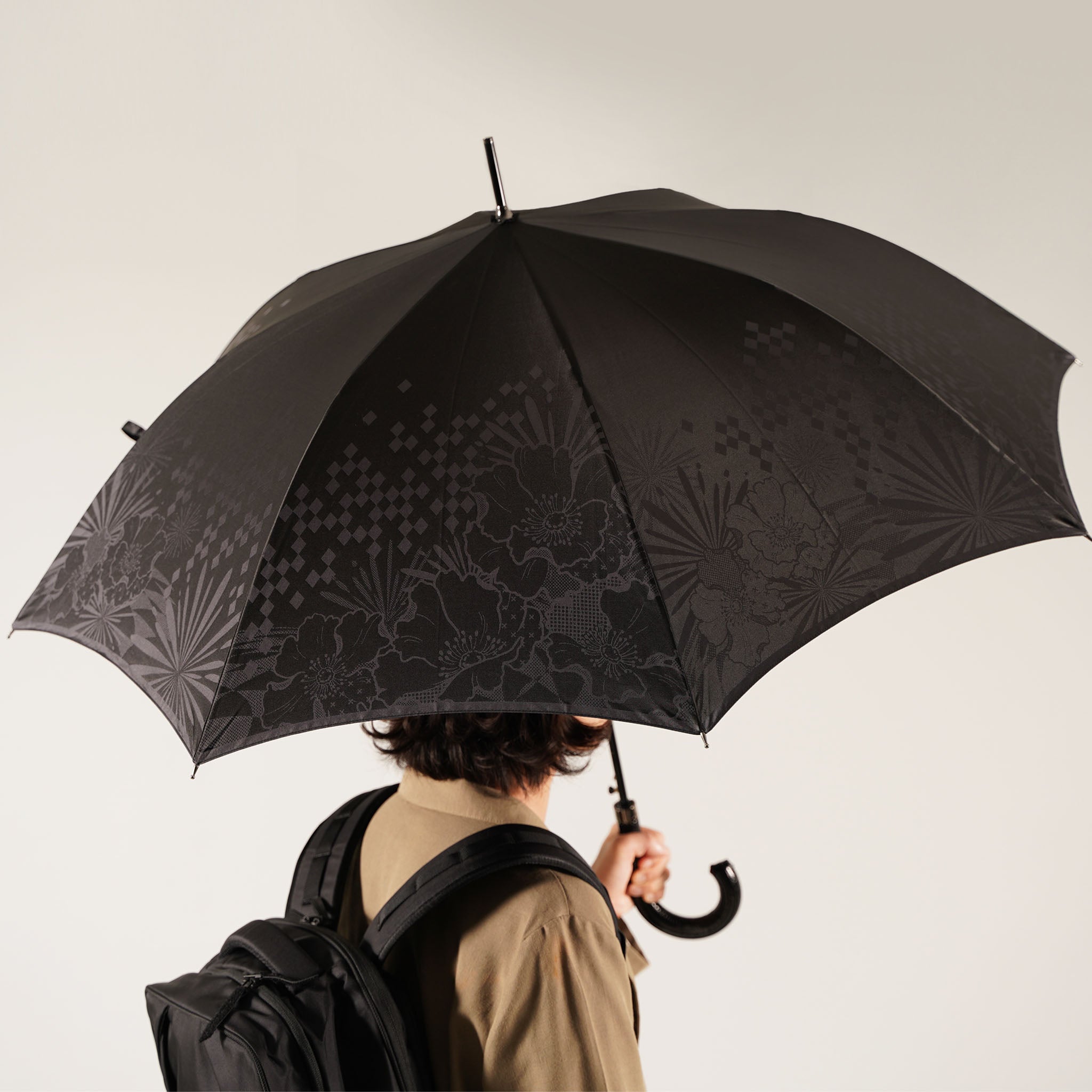 晴雨兼用 メンズ monotone 花 長傘 サイズイメージ