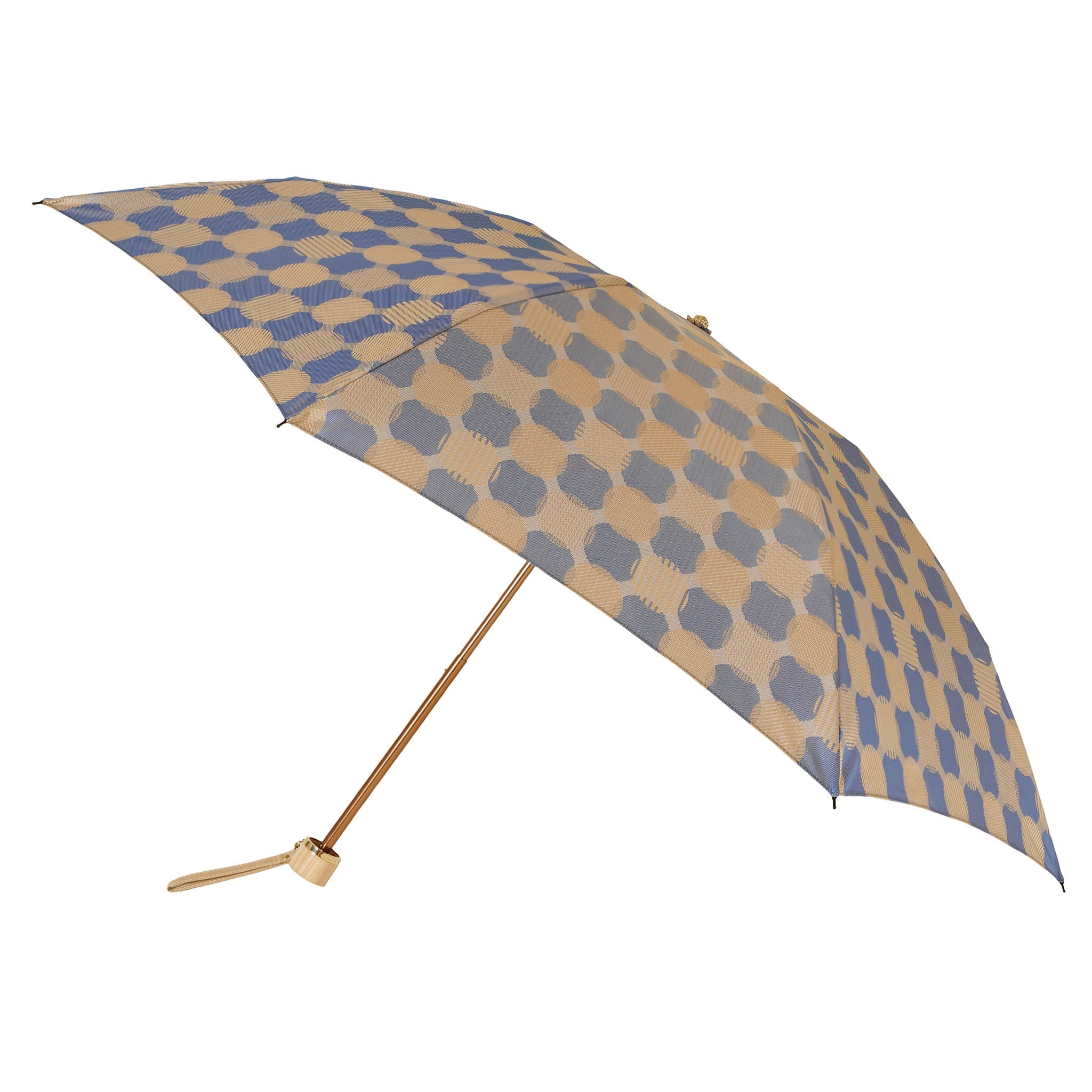 晴雨兼用 レディース ノルディック ドットコラージュ ブルー 折りたたみ傘