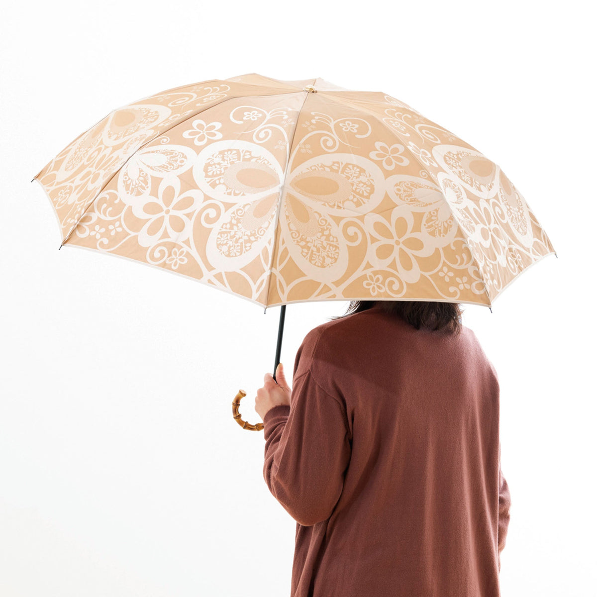 晴雨兼用 レディース kirie 蝶々 ハニーマスタード 折りたたみ傘