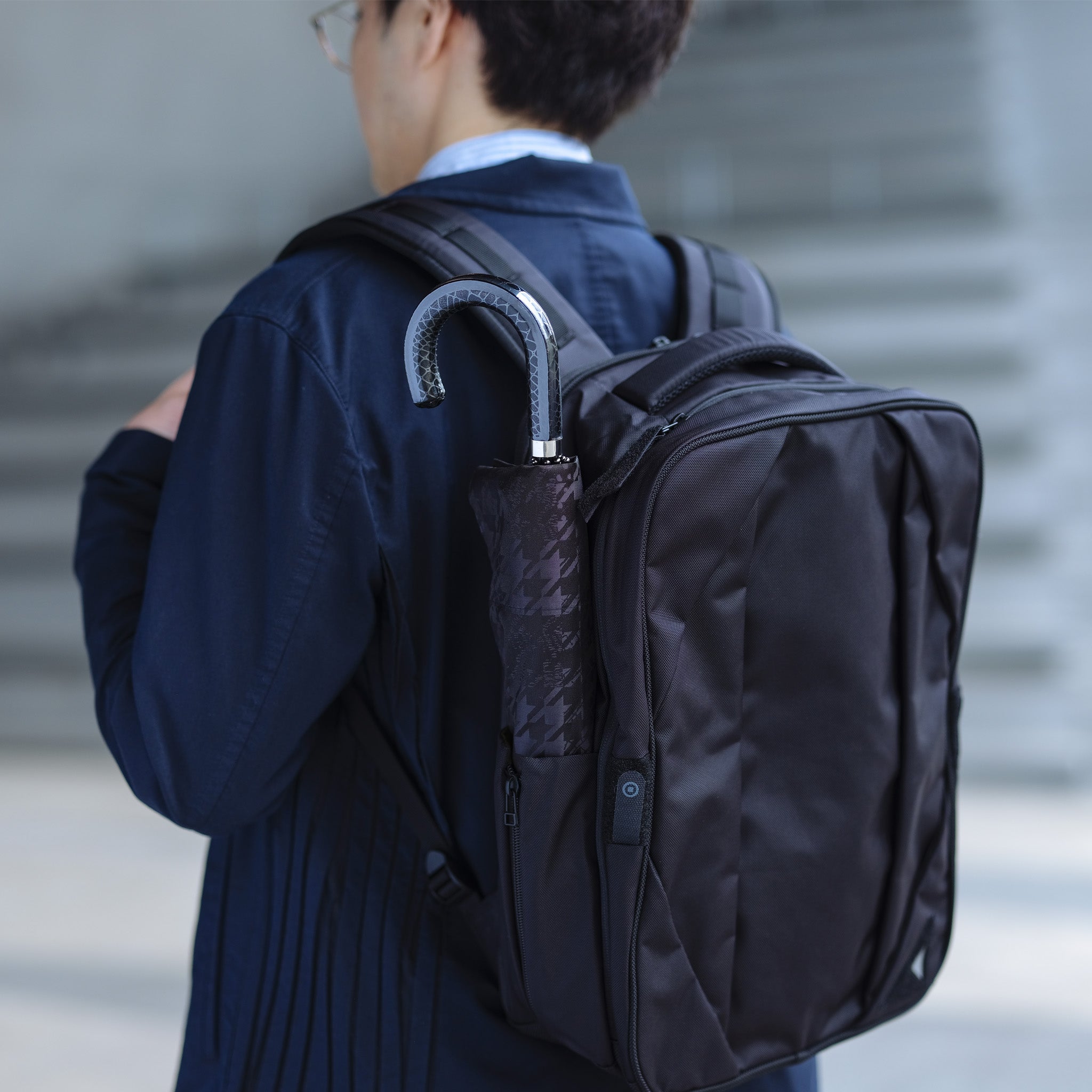 晴雨兼用 メンズ monotone 千鳥チェック 折りたたみ傘 サイズイメージ
