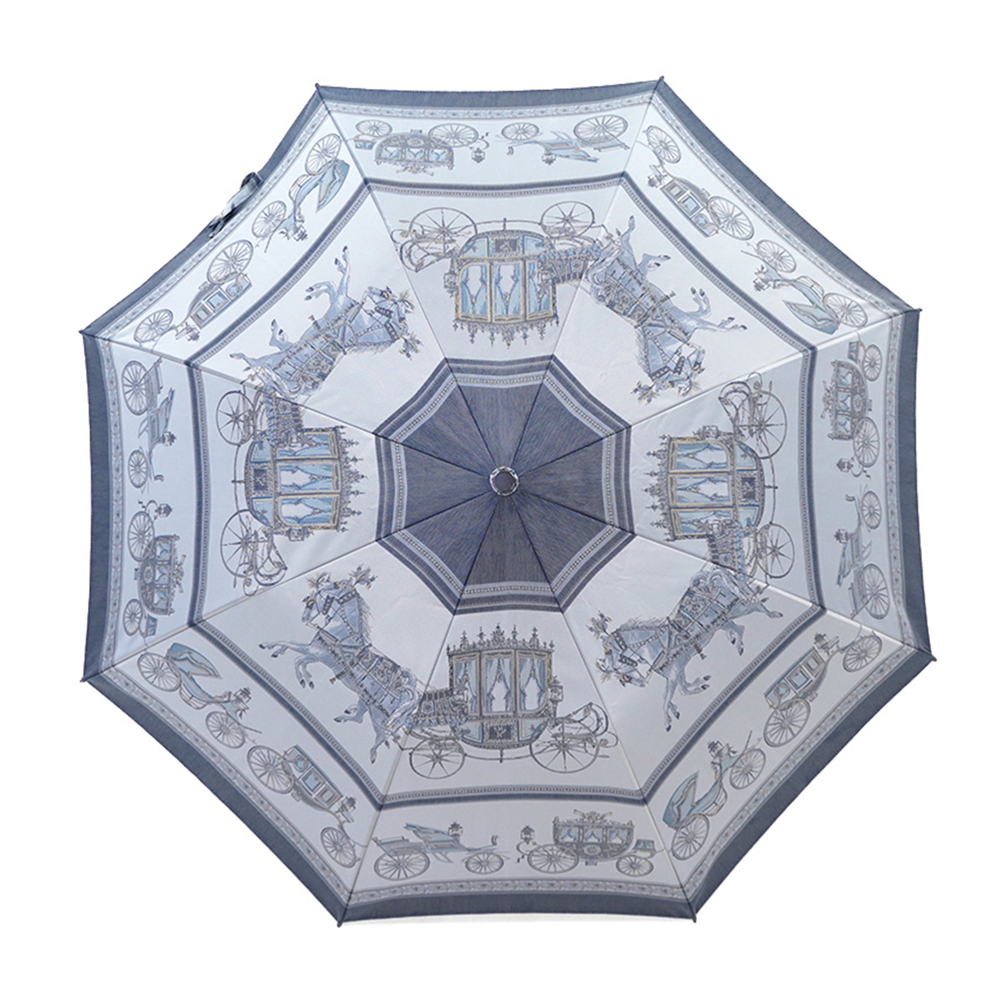 Umbrella of Yokohama　折りたたみ傘（馬車行列）ブルー
