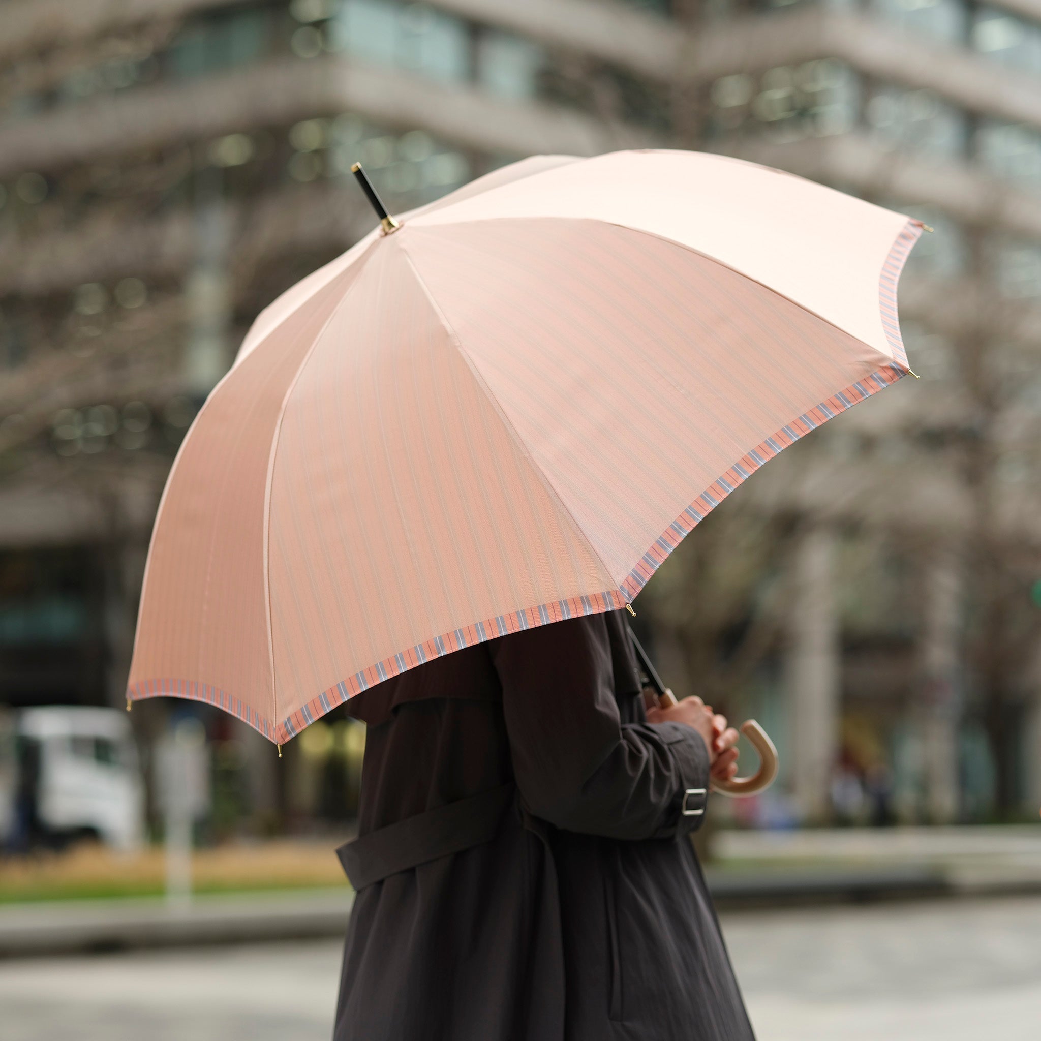 晴雨兼用　レディース　Riff　ピンクグレープ　長傘　サイズイメージ