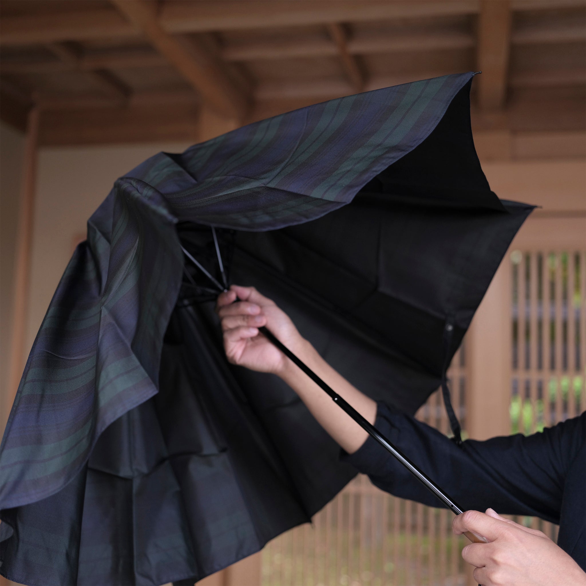 晴雨兼用　メンズ　Makita Trad　Black Wach　折りたたみ傘　サイズイメージ
