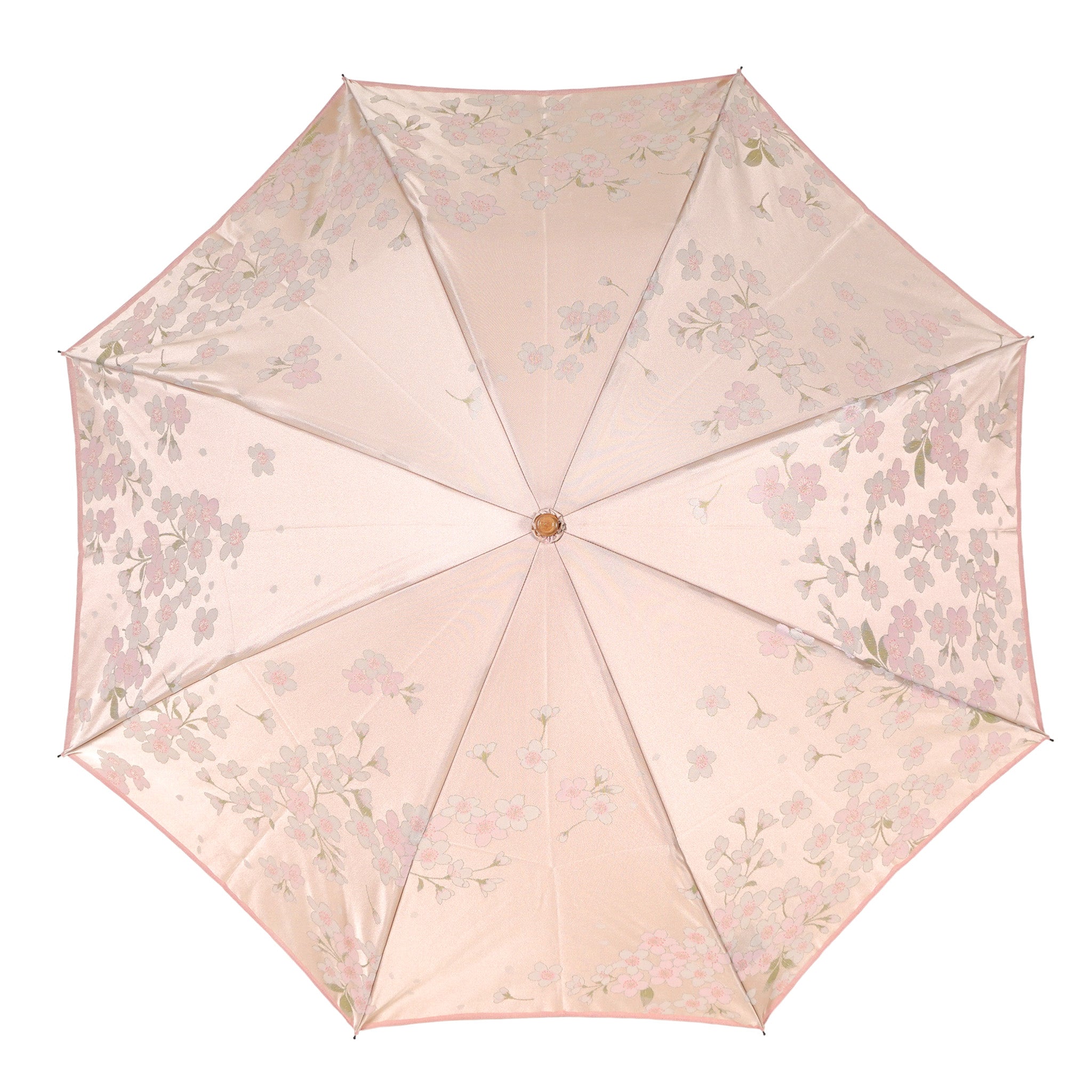 晴雨兼用　レディース　絵おり　桜　ピンク　折りたたみ傘