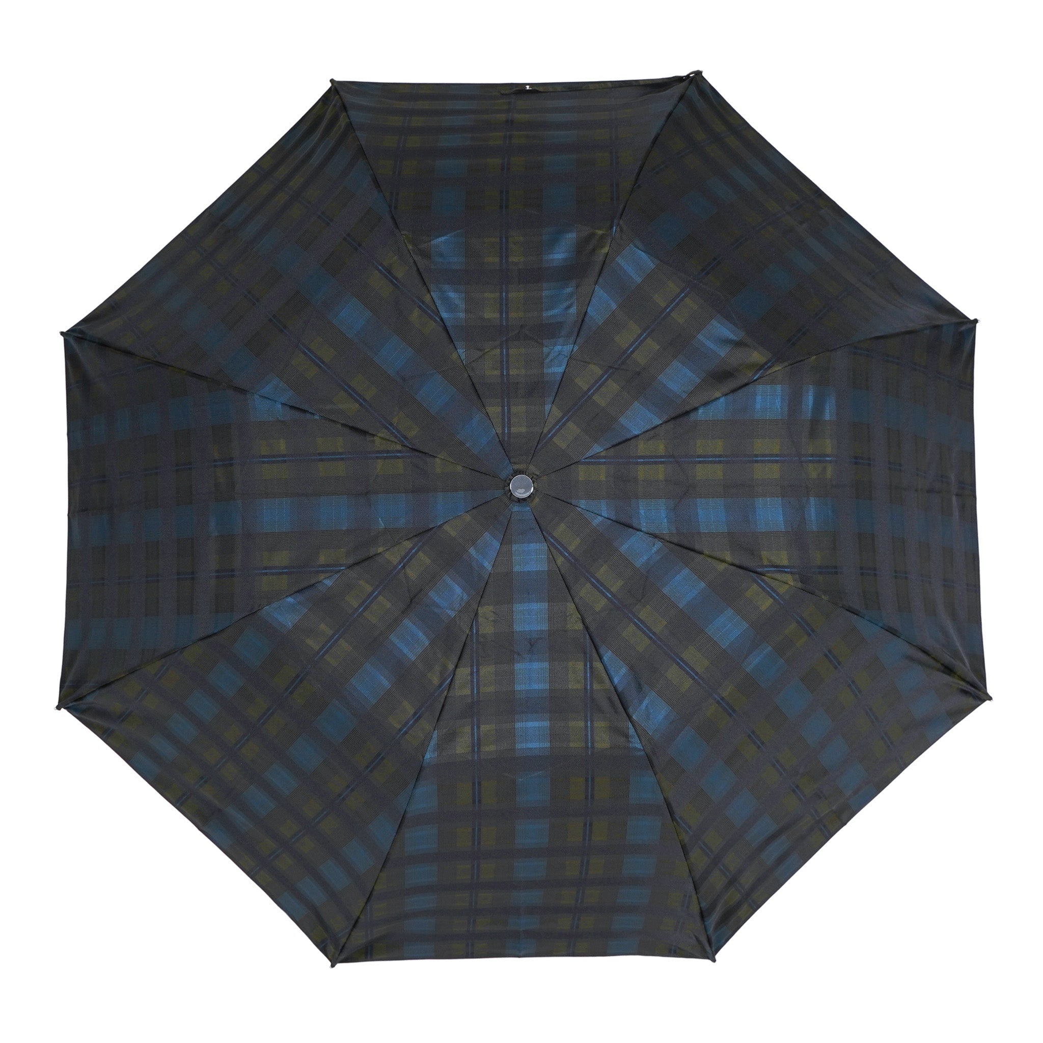 晴雨兼用　メンズ　Shade　Check　グリーンネイビー　折りたたみ傘