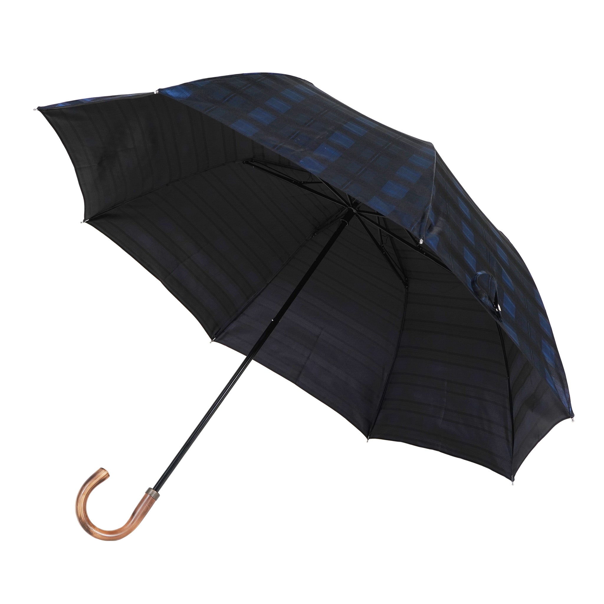 晴雨兼用　メンズ　Shade　Check　ネイビー　折りたたみ傘