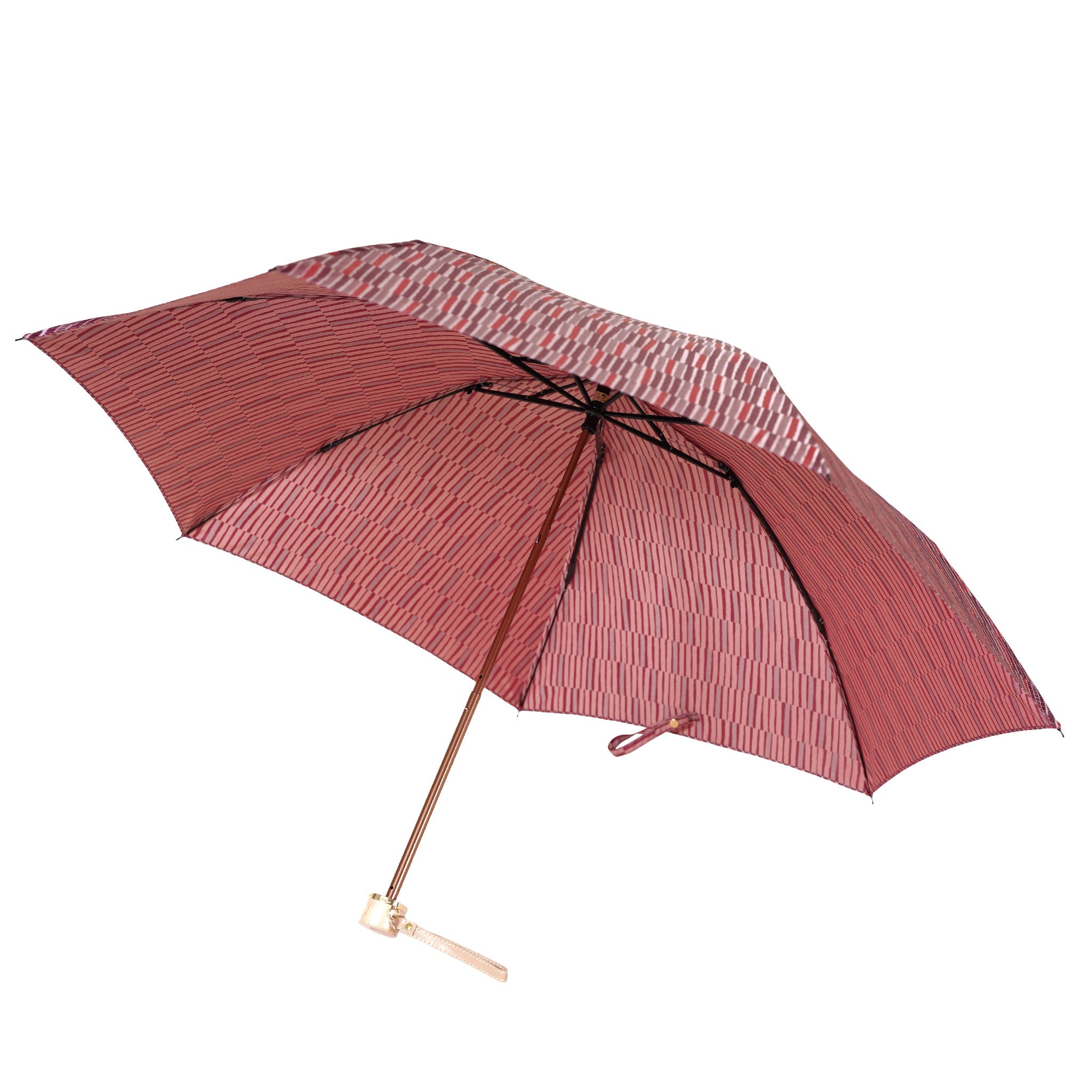 晴雨兼用　レディース　ノルディック　枝　レッド　折りたたみ傘